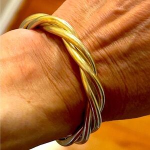 Sterling silver twisted cuff